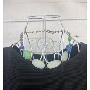 David Aubrey Stone Necklace Gold Multicolor